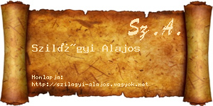 Szilágyi Alajos névjegykártya